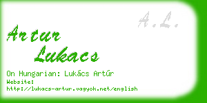 artur lukacs business card